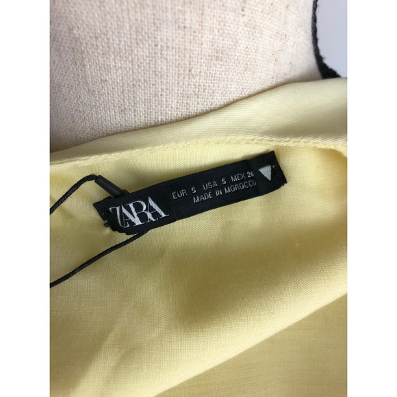NWT Zara Yellow Cotton Crop Top size S Small - Picture 8 of 8